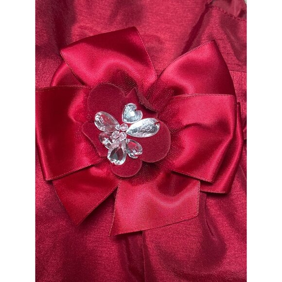 Lilybird Girls 4T Red Satin Holiday Dress Bow Flower Detail Party Formal - Picture 13 of 13